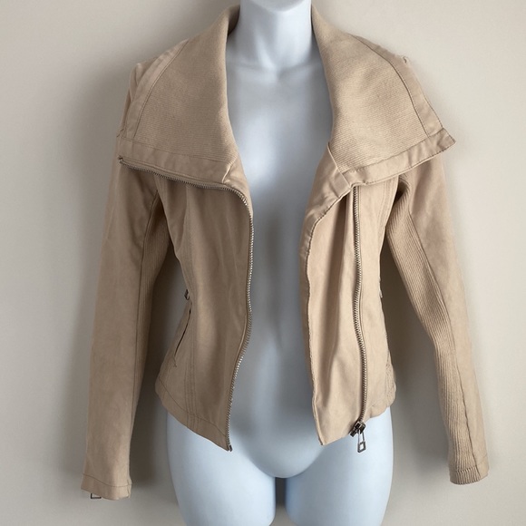 Faux Suede Microfiber Moto Jacket - Picture 8 of 11